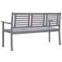 3-Sitzer-Gartenbank aus grauem Eukalyptusholz und 150 cm Kissen von vidaXL, Gartenbänke - Ref: Foro24-3061051, Preis: 228,96 ...
