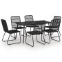7-piece garden dining set synthetic rattan and glass by vidaXL, Garden sets - Ref: Foro24-3060246, Price: 836,91 €, Discount: %