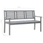 3-seater garden bench in gray eucalyptus wood and 150 cm cushion by vidaXL, garden benches - Ref: Foro24-3061071, Price: 218,...