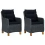 Gartenmöbel-Set 3-teilig dunkelgraues synthetisches Rattan und Kissen von vidaXL, Gartensets - Ref: Foro24-3060180, Preis: 31...