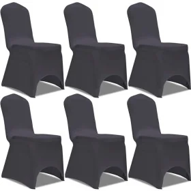 Elastic chair cover 6 units anthracite gray by vidaXL, Covers - Ref: Foro24-131412, Price: 20,72 €, Discount: %