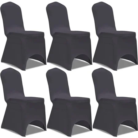 Elastischer Stuhlbezug 6 Einheiten anthrazitgrau von vidaXL, Abdeckungen - Ref: Foro24-131412, Preis: 20,72 €, Rabatt: %