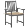 Garden chairs with cushions 4 pcs solid gray acacia wood by vidaXL, Garden chairs - Ref: Foro24-3061228, Price: 280,02 €, Dis...