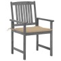 Gartenstühle mit Kissen, 4 Stück, massives graues Akazienholz von vidaXL, Gartenstühle - Ref: Foro24-3061228, Preis: 281,94 €...