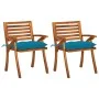 Garden dining chairs with cushions 2 pcs solid acacia wood by vidaXL, Garden chairs - Ref: Foro24-3060837, Price: 211,42 €, D...