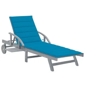 Garden sun lounger with solid acacia wood cushion. by vidaXL, Loungers - Ref: Foro24-3061333, Price: 204,47 €, Discount: %