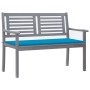 2-Sitzer-Gartenbank aus grauem Eukalyptusholz und 120 cm Kissen von vidaXL, Gartenbänke - Ref: Foro24-3061027, Preis: 183,79 ...