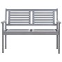 2-Sitzer-Gartenbank aus grauem Eukalyptusholz und 120 cm Kissen von vidaXL, Gartenbänke - Ref: Foro24-3061027, Preis: 183,79 ...
