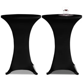 2 Manteles negros ajustados para mesa de pie - 60 cm diámetro