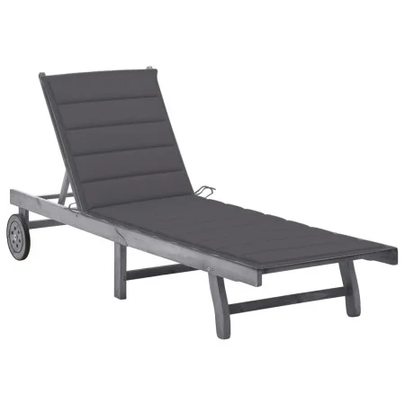 Gartenliege mit Kissen massives Akazienholz grau von vidaXL, Liegen - Ref: Foro24-3061359, Preis: 200,68 €, Rabatt: %