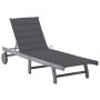 Garden lounger with solid gray acacia wood cushion by vidaXL, Loungers - Ref: Foro24-3061359, Price: 201,16 €, Discount: %