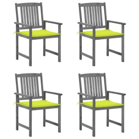 Garden chairs with cushions 4 pcs solid gray acacia wood by vidaXL, Garden chairs - Ref: Foro24-3061244, Price: 271,61 €, Dis...
