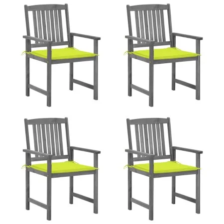 Garden chairs with cushions 4 pcs solid gray acacia wood by vidaXL, Garden chairs - Ref: Foro24-3061244, Price: 270,44 €, Dis...