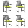 Garden chairs with cushions 4 pcs solid gray acacia wood by vidaXL, Garden chairs - Ref: Foro24-3061244, Price: 271,61 €, Dis...