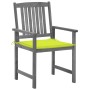 Garden chairs with cushions 4 pcs solid gray acacia wood by vidaXL, Garden chairs - Ref: Foro24-3061244, Price: 271,61 €, Dis...