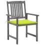 Garden chairs with cushions 4 pcs solid gray acacia wood by vidaXL, Garden chairs - Ref: Foro24-3061244, Price: 270,44 €, Dis...