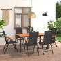 7-teiliges Garten-Essset in Schwarz und Braun von vidaXL, Gartensets - Ref: Foro24-3060079, Preis: 621,81 €, Rabatt: %
