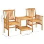 Garden chairs and table with solid acacia wood cushions by vidaXL, Garden sets - Ref: Foro24-3061280, Price: 142,89 €, Discou...