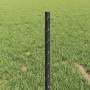 Reja con postes Gris 0.4 x 100 m Acero