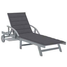 Garden lounger with solid acacia wood cushion by vidaXL, Loungers - Ref: Foro24-3061329, Price: 210,07 €, Discount: %