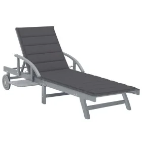 Garden lounger with solid acacia wood cushion by vidaXL, Loungers - Ref: Foro24-3061329, Price: 206,80 €, Discount: %
