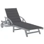 Garden lounger with solid acacia wood cushion by vidaXL, Loungers - Ref: Foro24-3061329, Price: 206,81 €, Discount: %