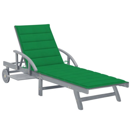 Garden lounger with solid acacia wood cushion by vidaXL, Loungers - Ref: Foro24-3061334, Price: 203,09 €, Discount: %