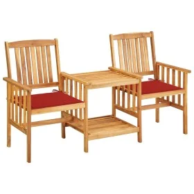 Garden chairs and small table with solid acacia wood cushions. by vidaXL, Garden sets - Ref: Foro24-3061281, Price: 171,55 €,...
