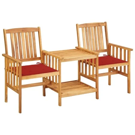 Garden chairs and small table with solid acacia wood cushions. by vidaXL, Garden sets - Ref: Foro24-3061281, Price: 171,55 €,...