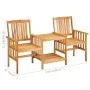 Garden chairs and small table with solid acacia wood cushions. by vidaXL, Garden sets - Ref: Foro24-3061281, Price: 171,55 €,...