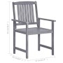 Gartenstühle mit Kissen, 4 Stück, massives graues Akazienholz von vidaXL, Gartenstühle - Ref: Foro24-3061226, Preis: 282,11 €...