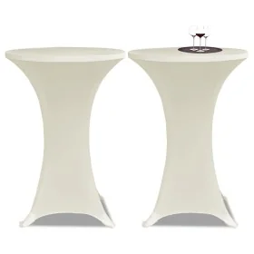 2 Manteles color crema ajustados para mesa de pie - 60 cm