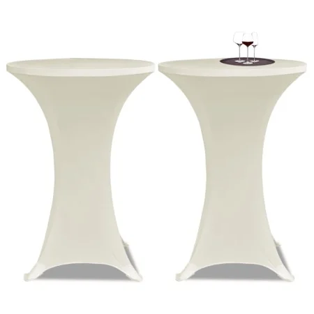 2 cream-colored tablecloths fitted for a pedestal table - 60 cm in diameter by vidaXL, Covers - Ref: Foro24-241207, Price: 23...