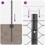 Reja con postes Gris 0.8 x 100 m Acero