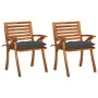 Dining garden chairs with cushions 2 units solid acacia wood by vidaXL, Garden chairs - Ref: Foro24-3060825, Price: 206,91 €,...