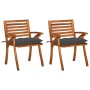 Garten-Esszimmerstühle mit Kissen 2 Stück massives Akazienholz von vidaXL, Gartenstühle - Ref: Foro24-3060825, Preis: 262,86 ...
