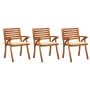 Garden dining chairs with cushions 3 pcs solid acacia wood by vidaXL, Garden chairs - Ref: Foro24-3060787, Price: 257,49 €, D...