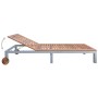 Sun lounger with solid acacia wood and galvanized steel cushion by vidaXL, Loungers - Ref: Foro24-3061547, Price: 262,86 €, D...