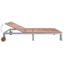 Sun lounger with solid acacia wood and galvanized steel cushion by vidaXL, Loungers - Ref: Foro24-3061547, Price: 264,41 €, D...