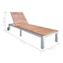 Sun lounger with solid acacia wood and galvanized steel cushion by vidaXL, Loungers - Ref: Foro24-3061547, Price: 264,41 €, D...
