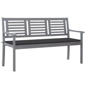 3-seater garden bench in gray eucalyptus wood and 150 cm cushion by vidaXL, garden benches - Ref: Foro24-3061050, Price: 226,...