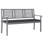 3-seater garden bench in gray eucalyptus wood and 150 cm cushion by vidaXL, garden benches - Ref: Foro24-3061050, Price: 225,...