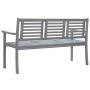 3-seater garden bench in gray eucalyptus wood and 150 cm cushion by vidaXL, garden benches - Ref: Foro24-3061050, Price: 225,...