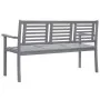 3-seater garden bench in gray eucalyptus wood and 150 cm cushion by vidaXL, garden benches - Ref: Foro24-3061050, Price: 225,...