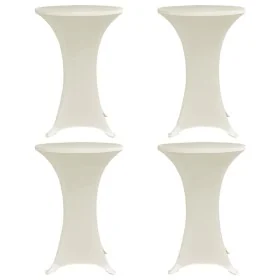 Mantel elástico para mesa alta 4 unidades color crema Ø60 cm by vidaXL, Covers - Ref: Foro24-279074, Price: 39,08 €, Discount: %