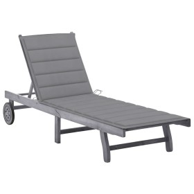 Gartenliege mit Kissen aus massivem grauem Akazienholz von vidaXL, Liegen - Ref: Foro24-3061360, Preis: 200,70 €, Rabatt: %