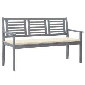 3-seater garden bench in gray eucalyptus wood and 150 cm cushion by vidaXL, garden benches - Ref: Foro24-3061052, Price: 215,...