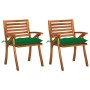 Garten-Esszimmerstühle mit Kissen, 2 Stück, massives Akazienholz von vidaXL, Gartenstühle - Ref: Foro24-3060840, Preis: 256,7...