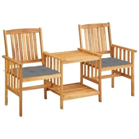 Garden chairs and table with solid acacia wood cushions by vidaXL, Garden sets - Ref: Foro24-3061291, Price: 147,06 €, Discou...