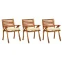 Sillas de comedor jardín con cojines 3 uds madera maciza acacia de vidaXL, Sillas de jardín - Ref: Foro24-3060832, Precio: 25...